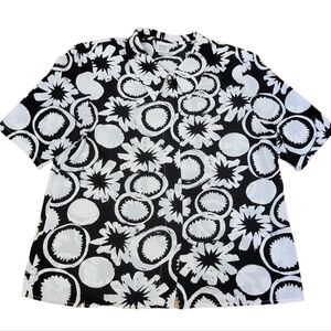 VINTAGE Satin Abstract Print Blouse